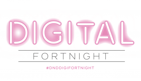 Dundee Digital Fortnight logo - with the hashtag #dnddigifortnight